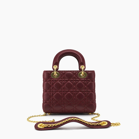 Lady Dior Rouge Bordeaux Cuir Mat