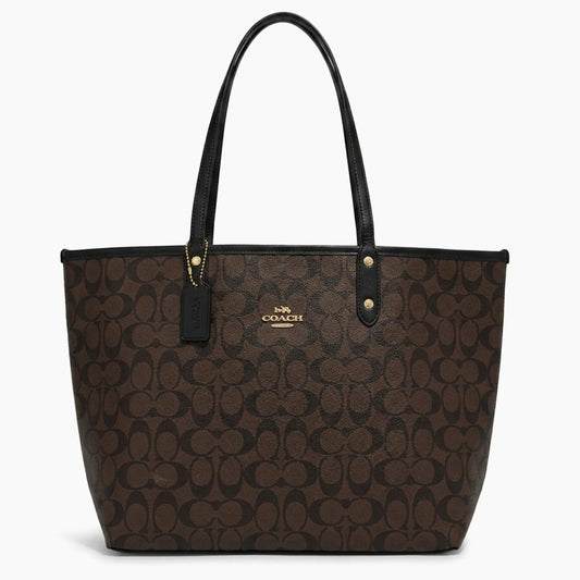 Sac Cabas City en toile: Marron & Noir -