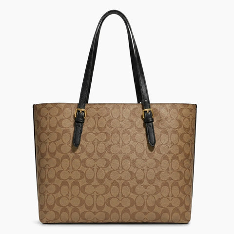 Sac Cabas Mollie en toile: Beige & Noir -
