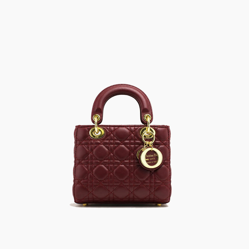 Lady Dior Rouge Bordeaux Cuir Mat