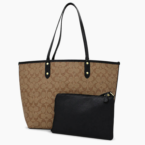 Sac Cabas City en toile: Marron clair -