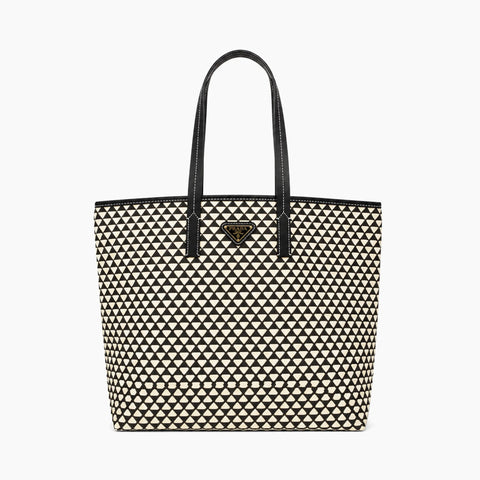 Cabas Prada Symbole: Noir et écru-
