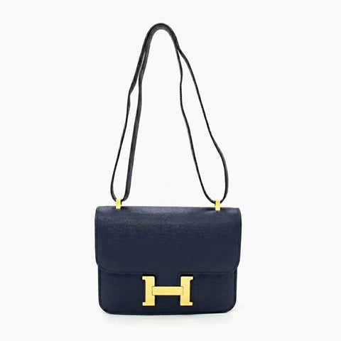 Hermès Constance: Bleu marine et doré-
