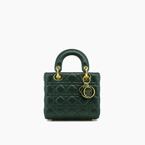 Lady Dior Vert Sapin Cuir Mat