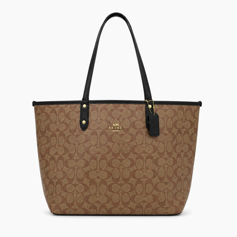 Sac Cabas City en toile: Marron clair -
