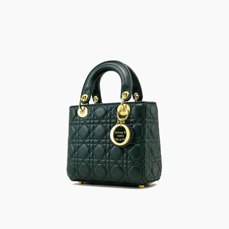 Lady Dior Vert Sapin Cuir Mat