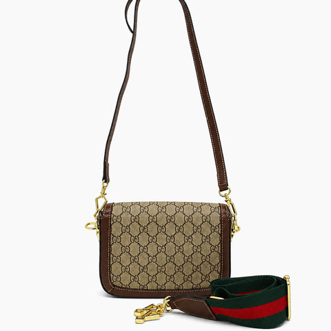 mini sac Horsebit 1955: Beige et ébène, cuir marron -