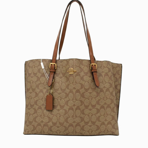 Sac Cabas Mollie en toile: Beige & Marron -