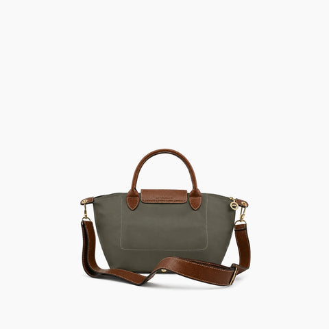 Le Pliage Neo: Vert kaki avec des détails en cuir marron