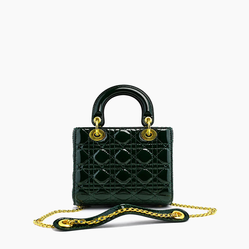 Lady Dior Vert Sapin Cuir Verni