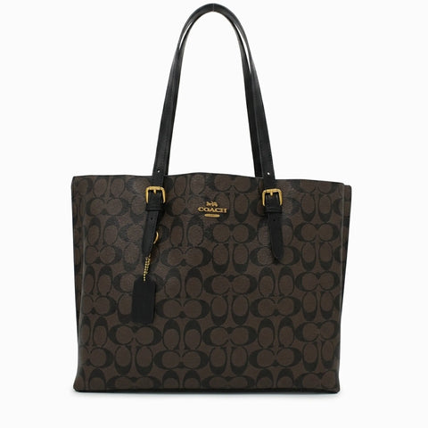 Sac Cabas Mollie en toile: Marron & Noir -