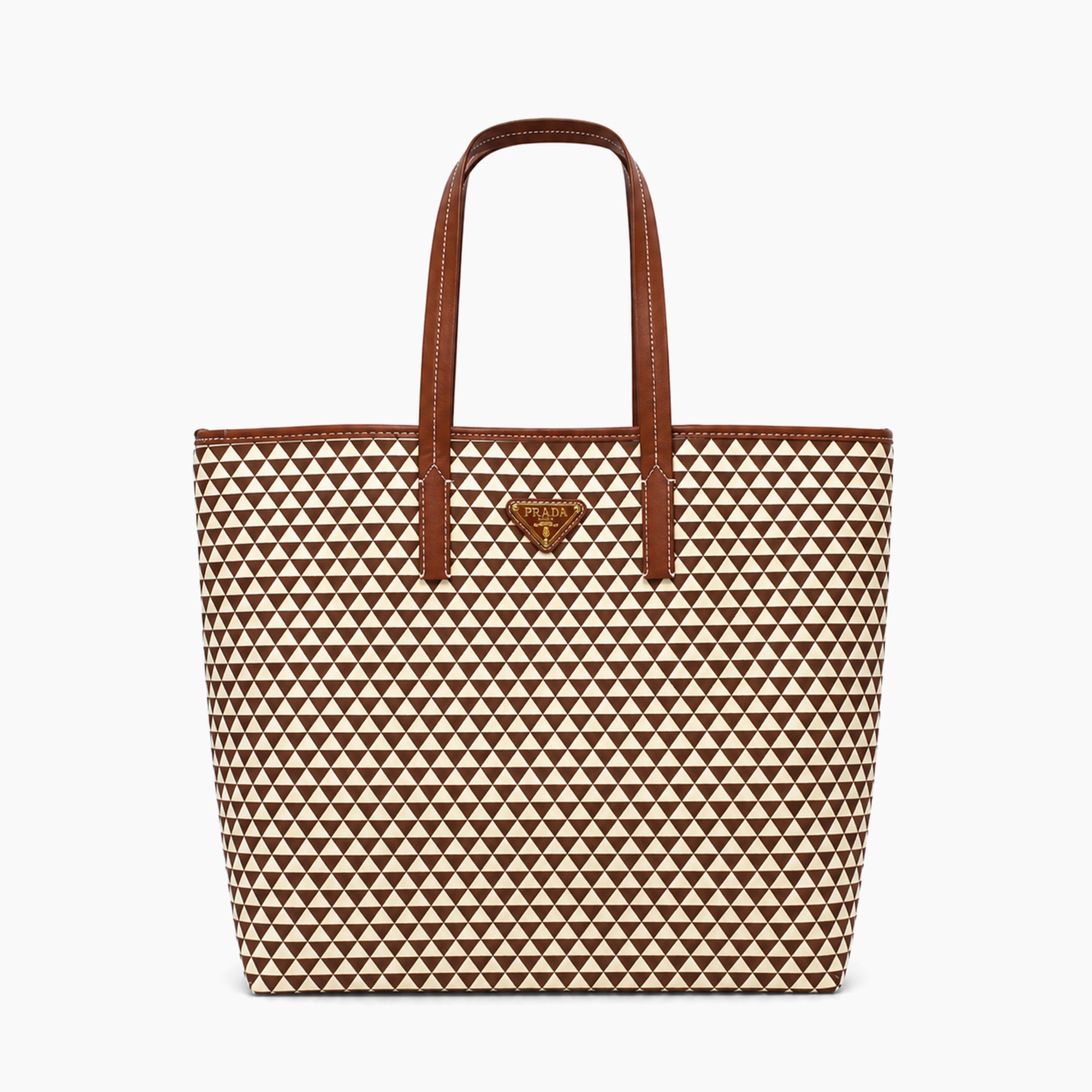 Cabas Prada Symbole: Marron cognac et écru -