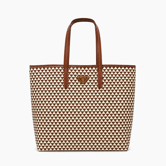 Cabas Prada Symbole: Marron cognac et écru -