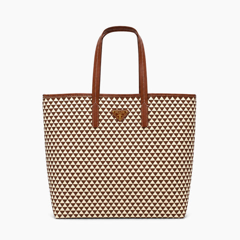 Cabas Prada Symbole: Marron cognac et écru -