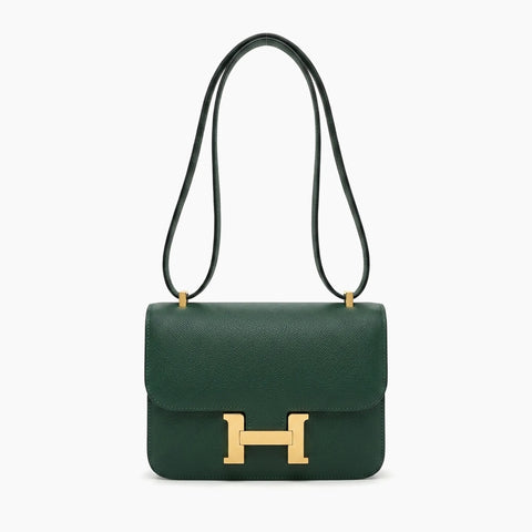 Hermès Constance: Vert foncé et doré-