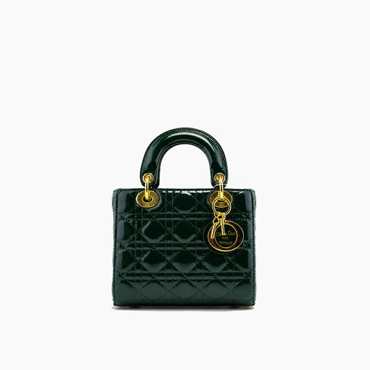 Lady Dior Vert Sapin Cuir Verni