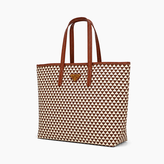 Cabas Prada Symbole: Marron cognac et écru -