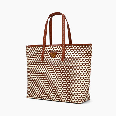 Cabas Prada Symbole: Marron cognac et écru -