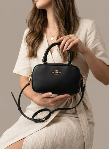 Coach Satchel Mini Jamie Camera Bag : Noir (Black/Gold)