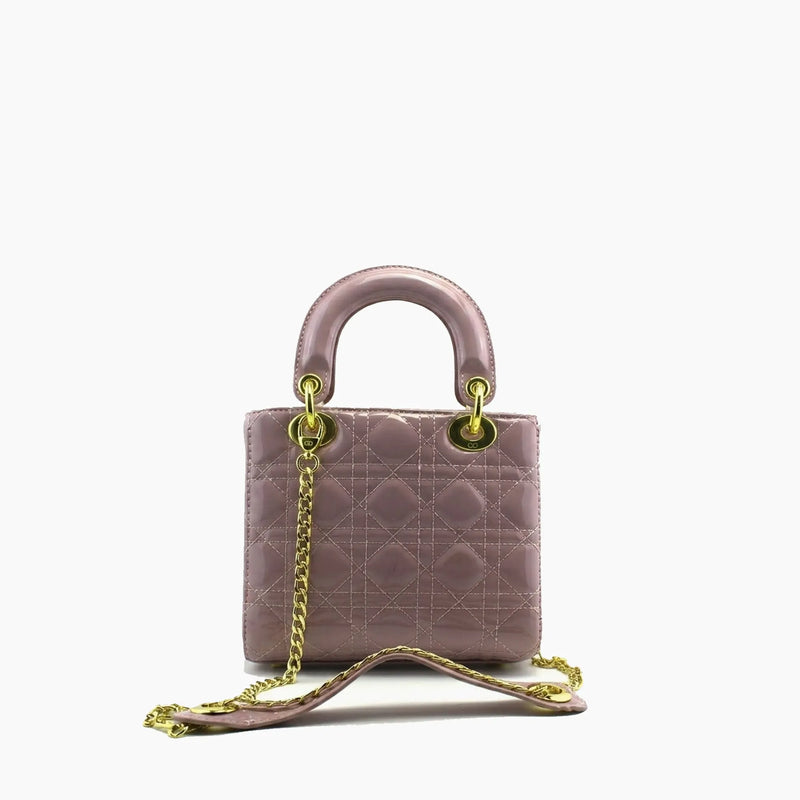 Lady Dior Rose Clair Cuir Verni