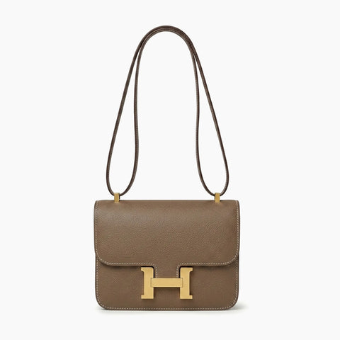 Hermès Constance: Taupe et doré-