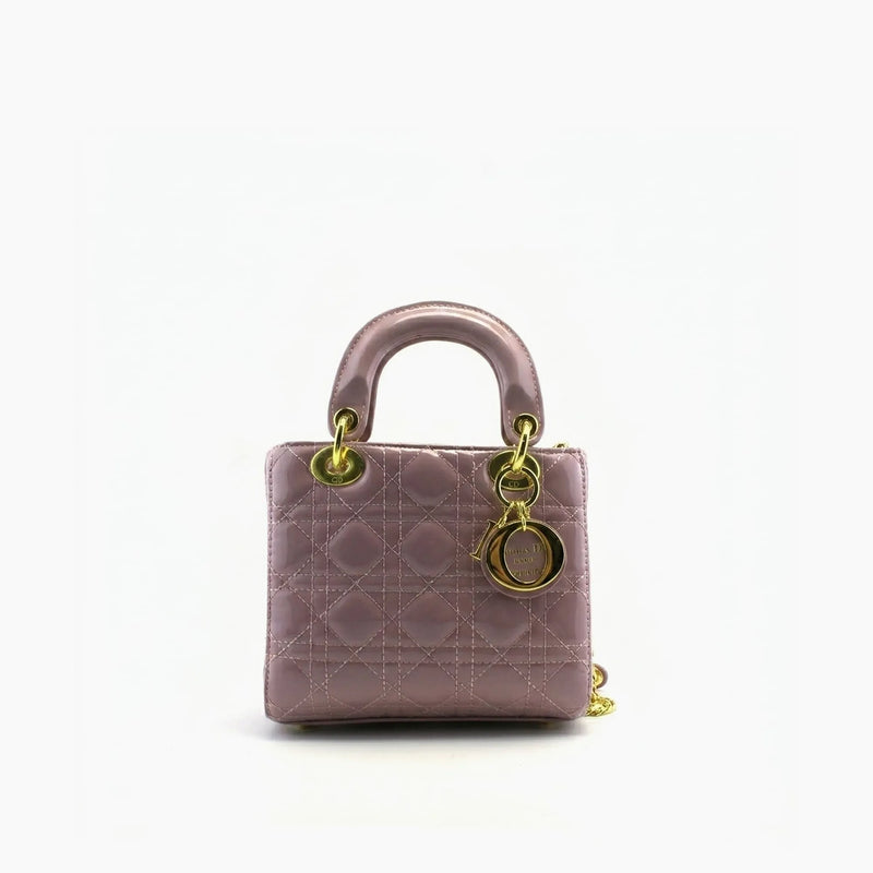 Lady Dior Rose Clair Cuir Verni
