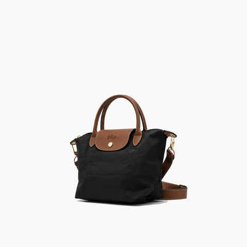 Le Pliage Neo: Noir avec des détails en cuir marron