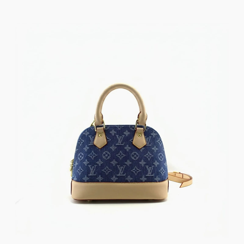 Alma BB LV Bleu (jean) Cuir Beige Clair