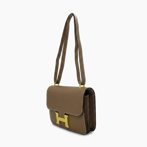 Hermès Constance: Taupe et doré-