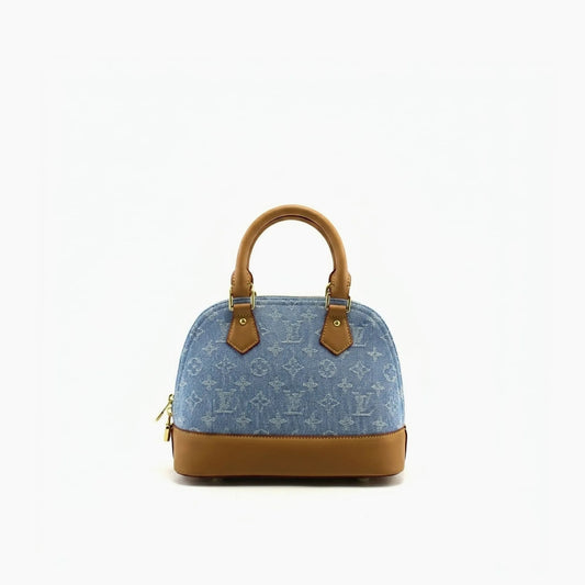 Alma BB LV Bleu Clair (jean) Cuir Camel