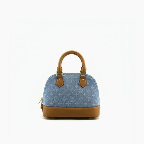 Alma BB LV Bleu Clair (jean) Cuir Camel