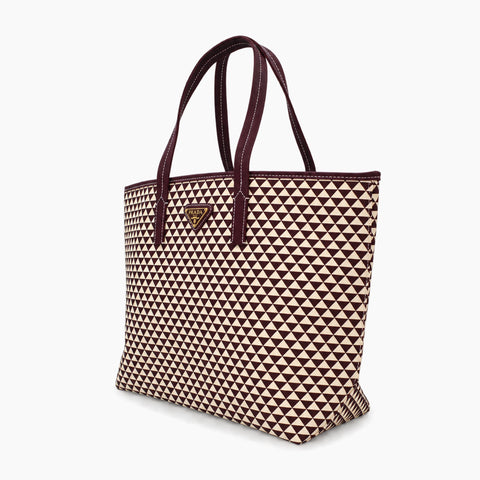Cabas Prada Symbole: Marron chocolat et écru -