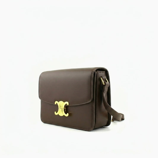 Triomphe de Celine Marron Foncé Cuir lisse