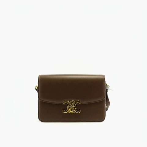 Triomphe de Celine Marron Foncé Cuir lisse