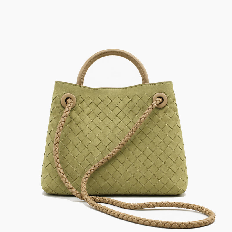Sac Andiamo Tressé Luxe: Vert Olive Clair