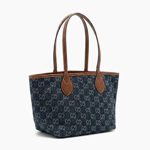 Gucci Totissima (mini): Bleu marine et marron cognac -