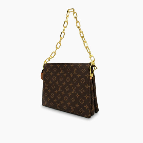 Toiletry Pouch On Chain: Marron & doré -