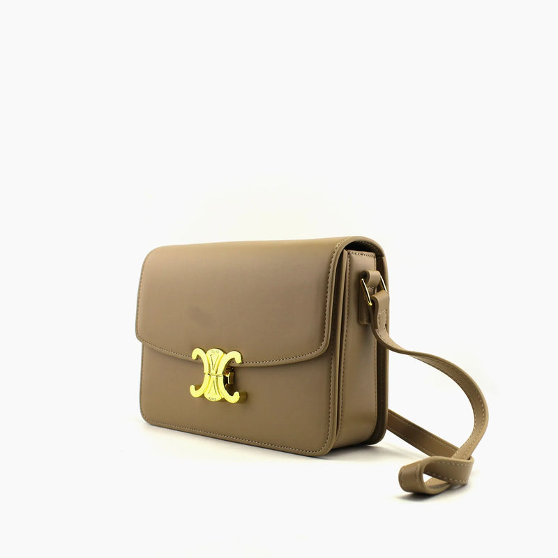 Triomphe de Celine Beige Foncé Cuir lisse