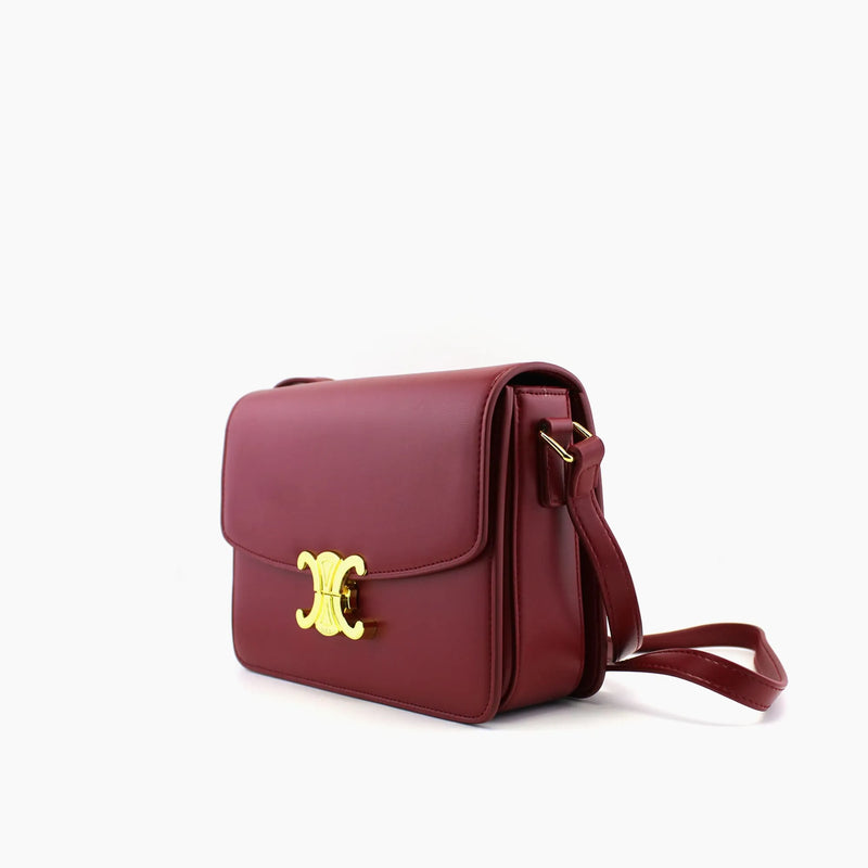 Triomphe de Celine Rouge Bordeaux Cuir lisse