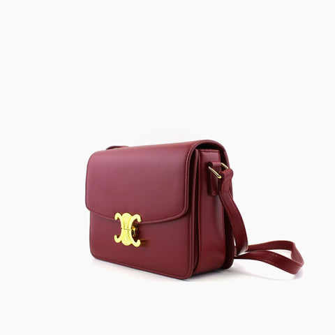Triomphe de Celine Rouge Bordeaux Cuir lisse
