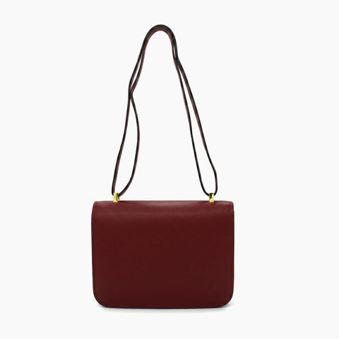 Hermès Constance: Bordeaux foncéet doré-