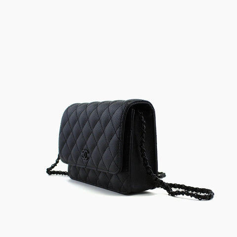 Chanel WOC Noir Total Cuir Caviar Matelassé
