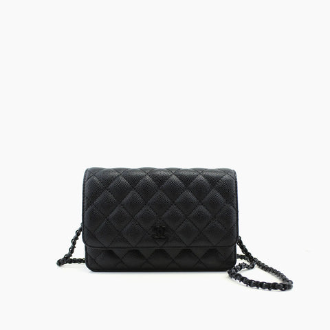 Chanel WOC Noir Total Cuir Caviar Matelassé