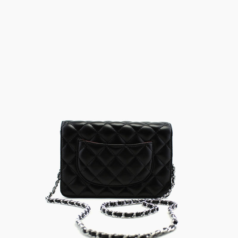 Chanel WOC  Noir Cuir lisse matelassé