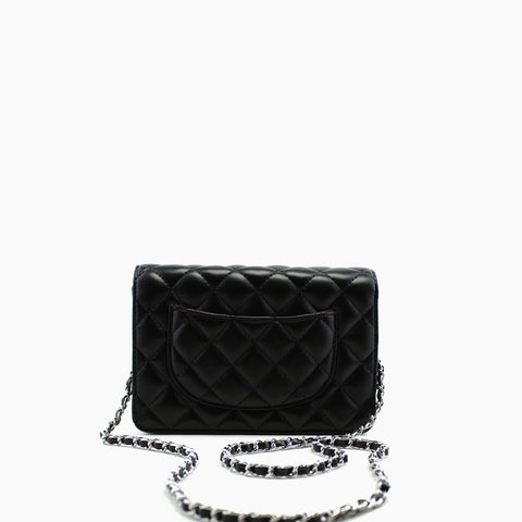 Chanel WOC  Noir Cuir lisse matelassé