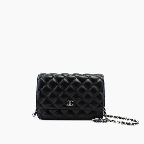 Chanel WOC  Noir Cuir lisse matelassé