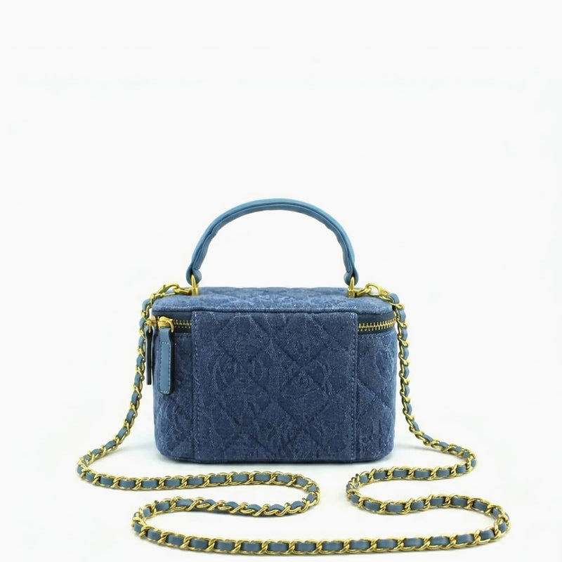 Chanel Vanity Bleu jean Toile denim