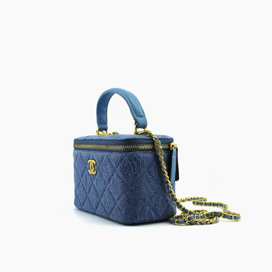 Chanel Vanity Bleu jean Toile denim