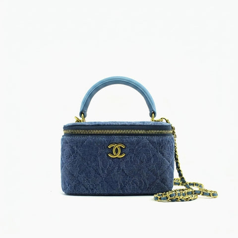 Chanel Vanity Bleu jean Toile denim