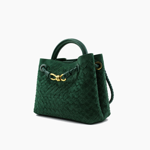 Sac Andiamo Tressé Luxe: Vert Émeraude